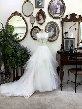maggie sottero olive green dress Meryl Lynette Wedding for sale in Sacramento Sheer lace straps create a V neckline + square back Maggie Sottero | Dresses |